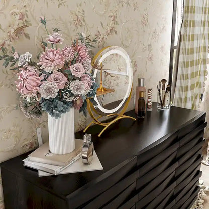 Modern Black Buffet Cabinet with Ample Storage Space Lacquer Sideboard