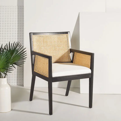 SAFAVIEH Couture Lupita Rattan Dining Chair - 21.9 W x 24.8 L x 33.9 H - 22Wx25Dx34H