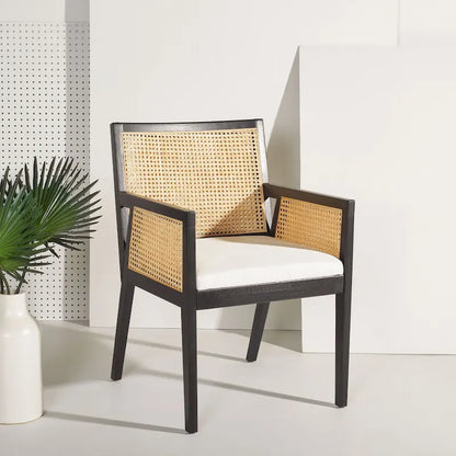 SAFAVIEH Couture Lupita Rattan Dining Chair - 21.9 W x 24.8 L x 33.9 H - 22Wx25Dx34H