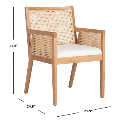 SAFAVIEH Couture Lupita Rattan Dining Chair - 21.9 W x 24.8 L x 33.9 H - 22Wx25Dx34H