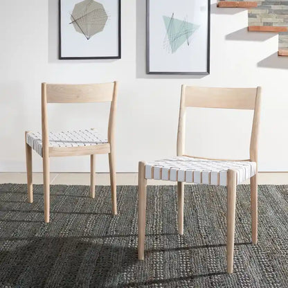 SAFAVIEH Myrle Leather Dining Room Chair (Set of 2) - 18.5 W x 20 L x 31.5 H - 19Wx20Dx32H