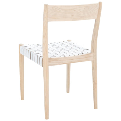 SAFAVIEH Myrle Leather Dining Room Chair (Set of 2) - 18.5 W x 20 L x 31.5 H - 19Wx20Dx32H