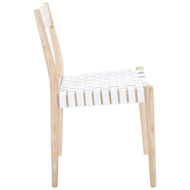 SAFAVIEH Myrle Leather Dining Room Chair (Set of 2) - 18.5 W x 20 L x 31.5 H - 19Wx20Dx32H