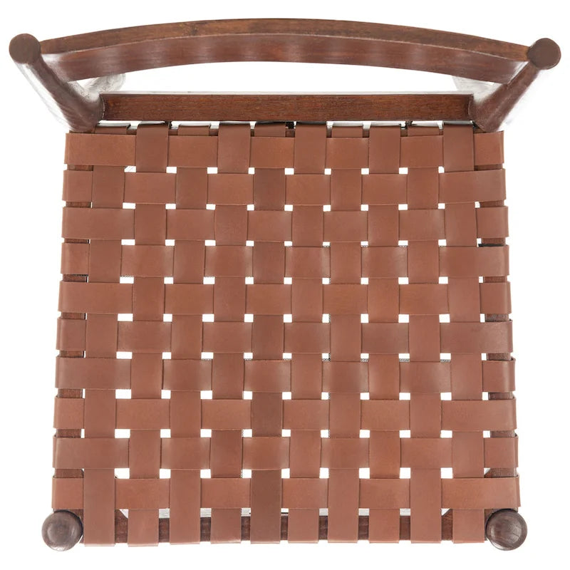 SAFAVIEH Myrle Leather Dining Room Chair (Set of 2) - 18.5 W x 20 L x 31.5 H - 19Wx20Dx32H