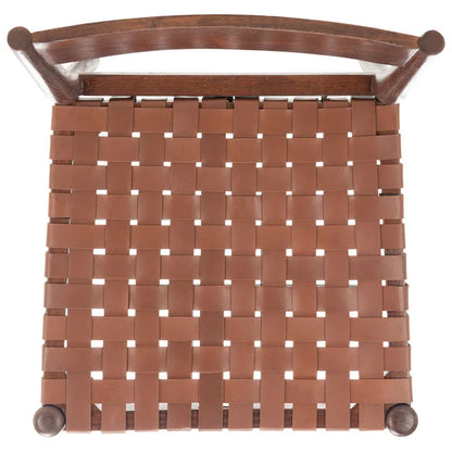 SAFAVIEH Myrle Leather Dining Room Chair (Set of 2) - 18.5 W x 20 L x 31.5 H - 19Wx20Dx32H