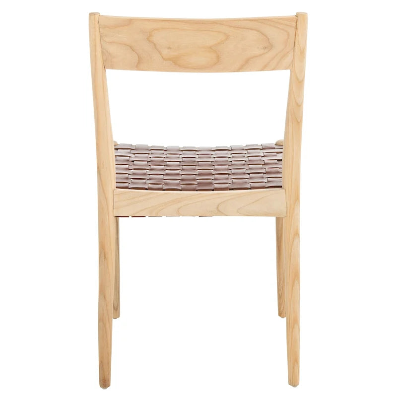 SAFAVIEH Myrle Leather Dining Room Chair (Set of 2) - 18.5 W x 20 L x 31.5 H - 19Wx20Dx32H