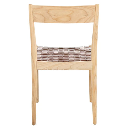 SAFAVIEH Myrle Leather Dining Room Chair (Set of 2) - 18.5 W x 20 L x 31.5 H - 19Wx20Dx32H