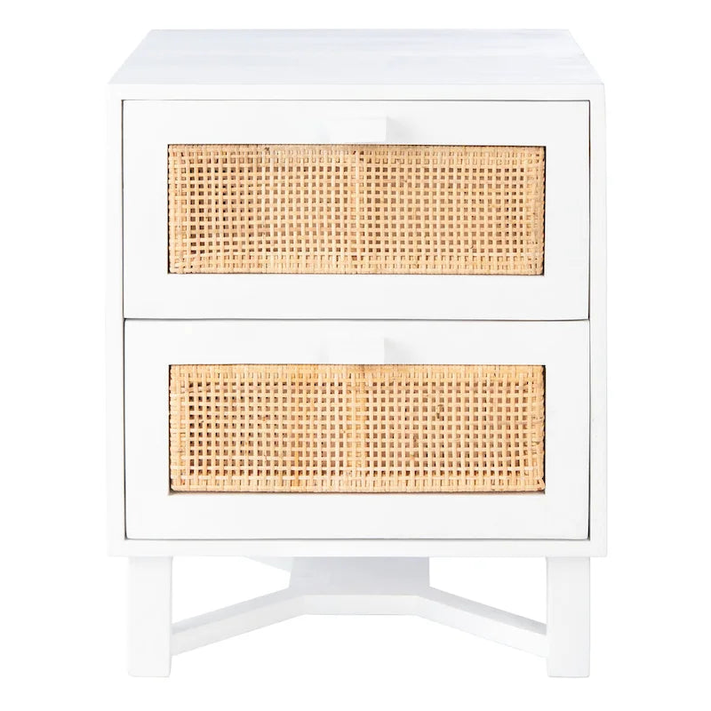 SAFAVIEH Dayana 2-Drawer Rattan Accent Table Nightstand