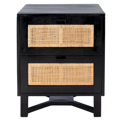 SAFAVIEH Dayana 2-Drawer Rattan Accent Table Nightstand