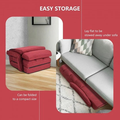 Folding Lazy Floor Chair Sofa with Armrests and Pillow-Red - 22 x 26 x 29 (L x W x H)
