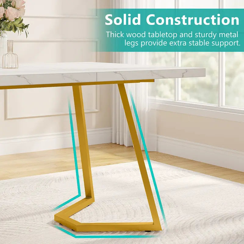 Rectangular Dining Room Table, 55 Inches Small Kitchen Table