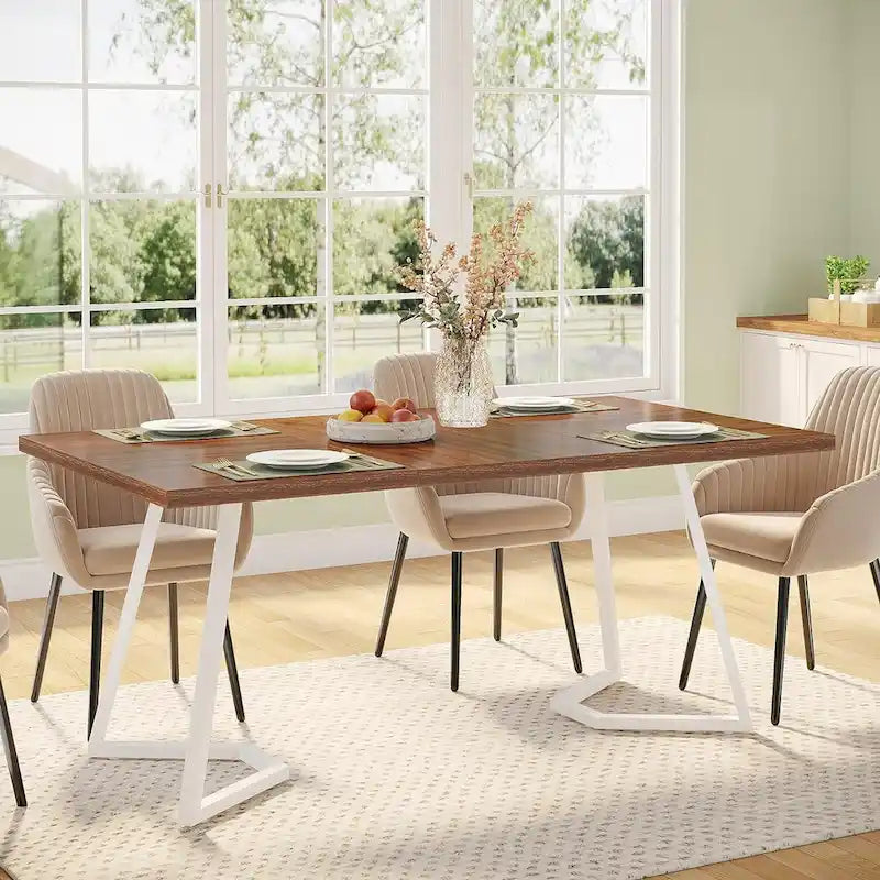 Rectangular Dining Room Table, 55 Inches Small Kitchen Table