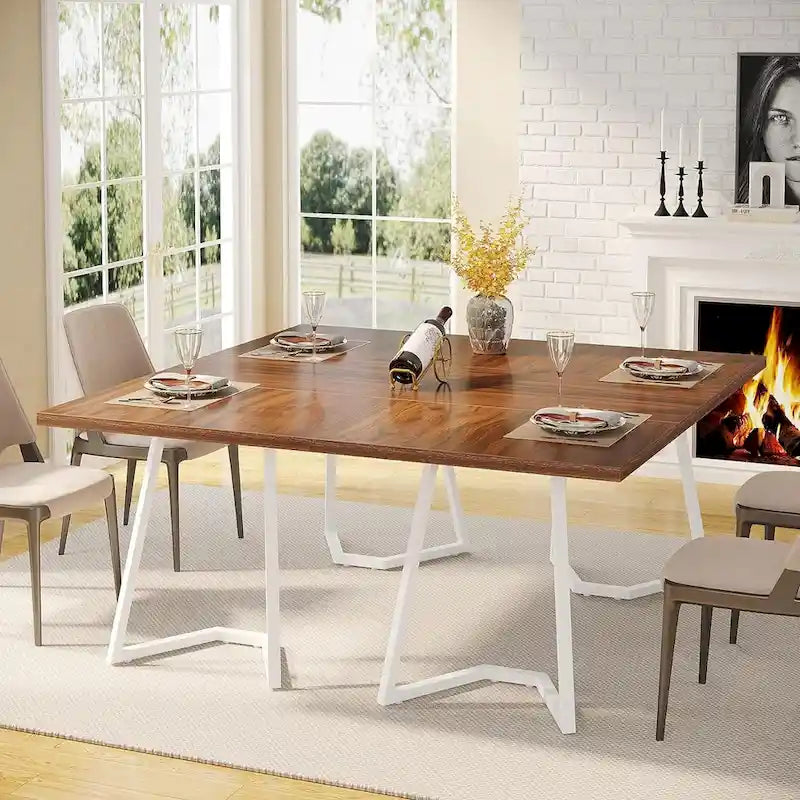 Rectangular Dining Room Table, 55 Inches Small Kitchen Table