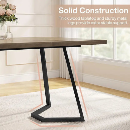 Rectangular Dining Room Table, 55 Inches Small Kitchen Table