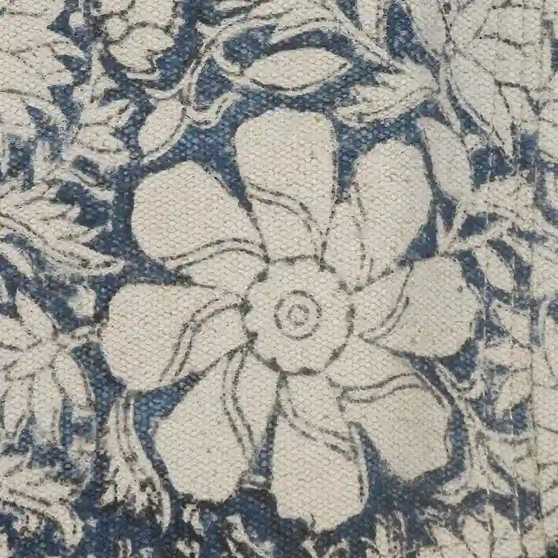 37 Blue and White Floral Faux Leather Sling-Style Butterfly Chair