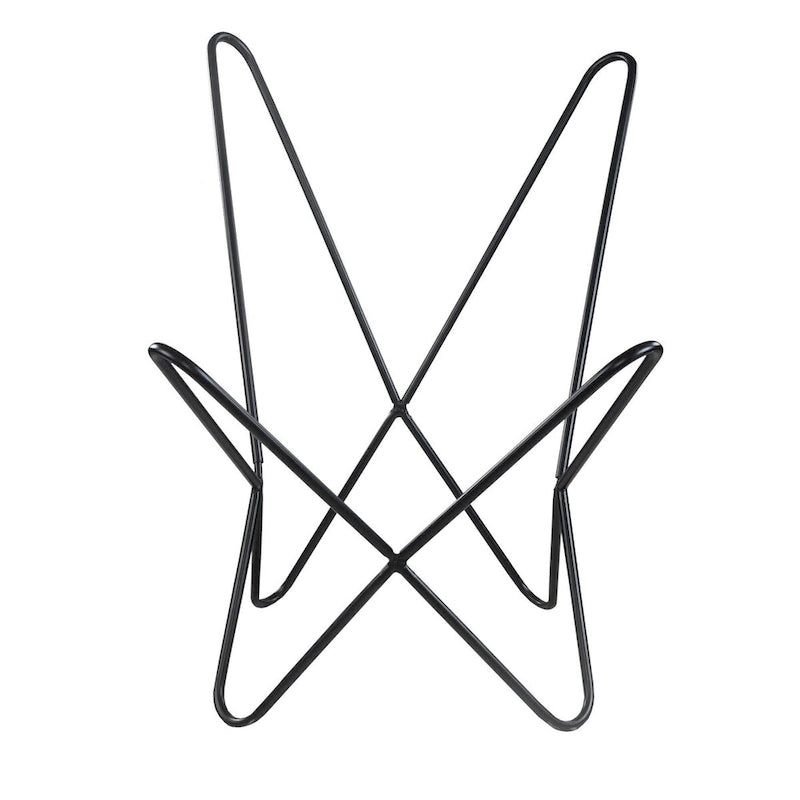 37 Blue and White Floral Faux Leather Sling-Style Butterfly Chair