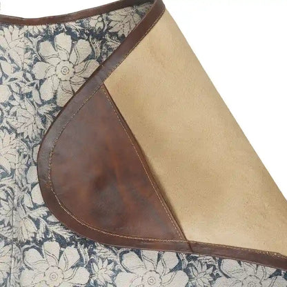 37 Blue and White Floral Faux Leather Sling-Style Butterfly Chair