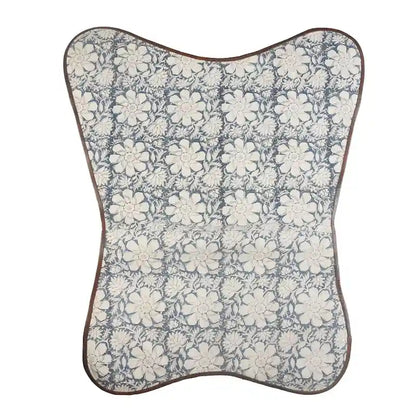 37 Blue and White Floral Faux Leather Sling-Style Butterfly Chair