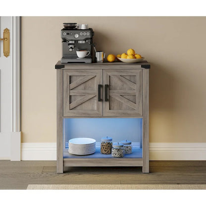 WAMPAT Modern Farmhouse Buffet Cabinet,Wood Sideboard for Living Room