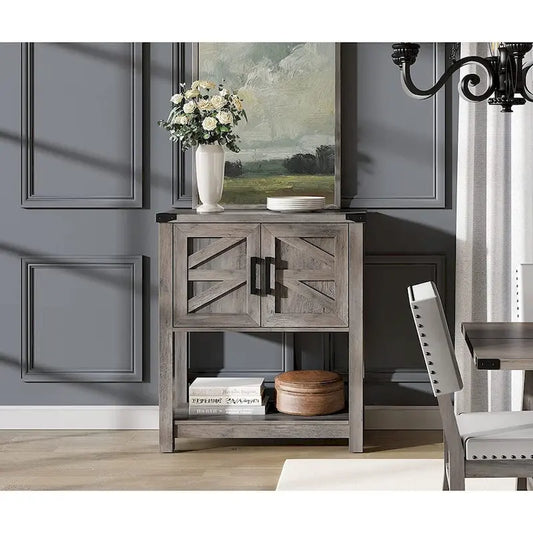WAMPAT Modern Farmhouse Buffet Cabinet,Wood Sideboard for Living Room