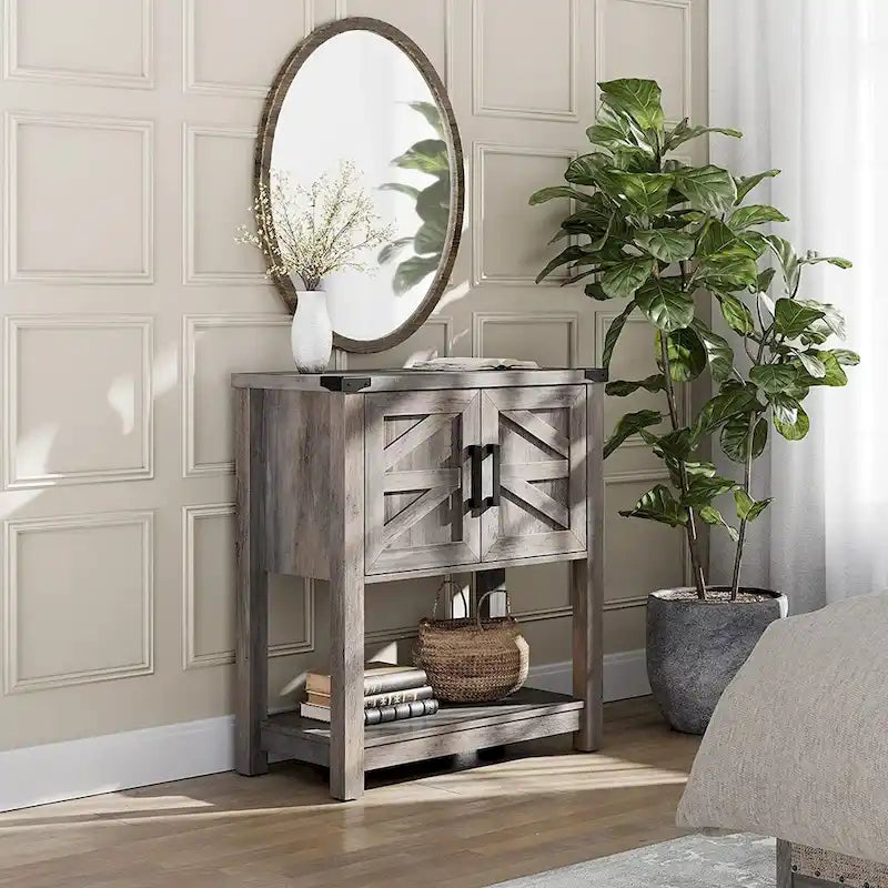 WAMPAT Modern Farmhouse Buffet Cabinet,Wood Sideboard for Living Room