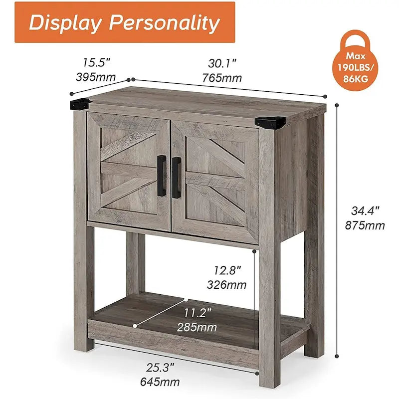 WAMPAT Modern Farmhouse Buffet Cabinet,Wood Sideboard for Living Room