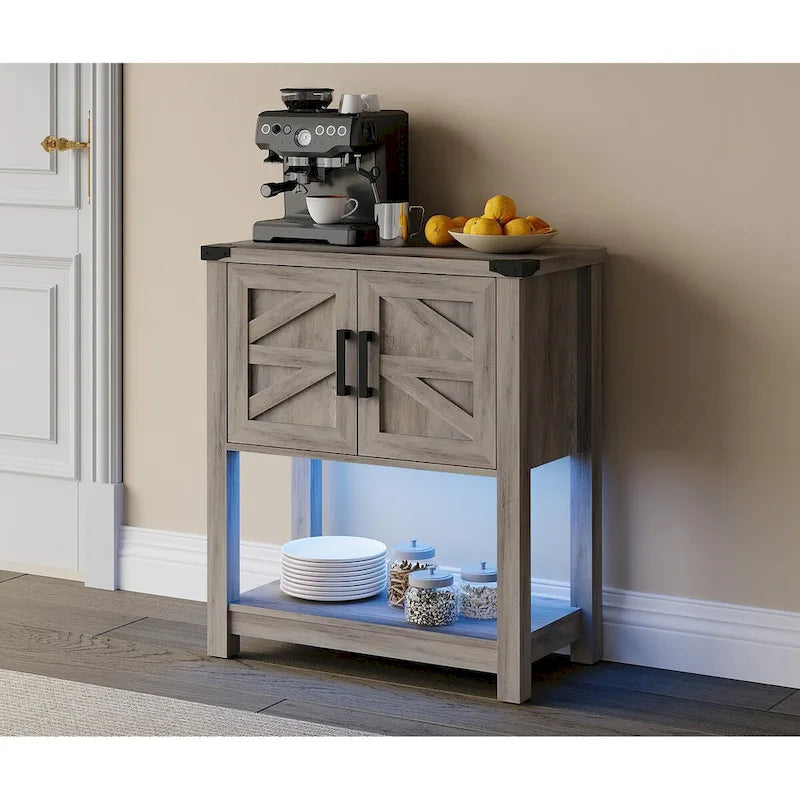 WAMPAT Modern Farmhouse Buffet Cabinet,Wood Sideboard for Living Room