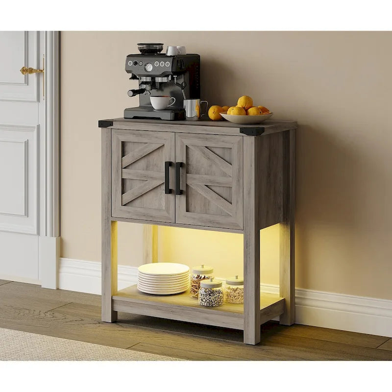 WAMPAT Modern Farmhouse Buffet Cabinet,Wood Sideboard for Living Room