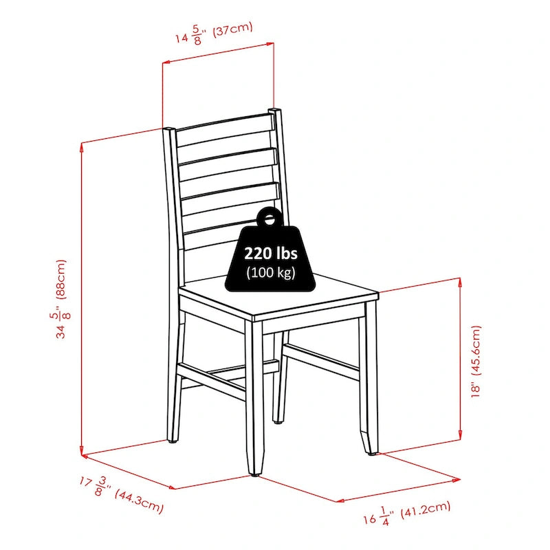 5-Pc Extendable Table with Ladder-back Chairs, Walnut