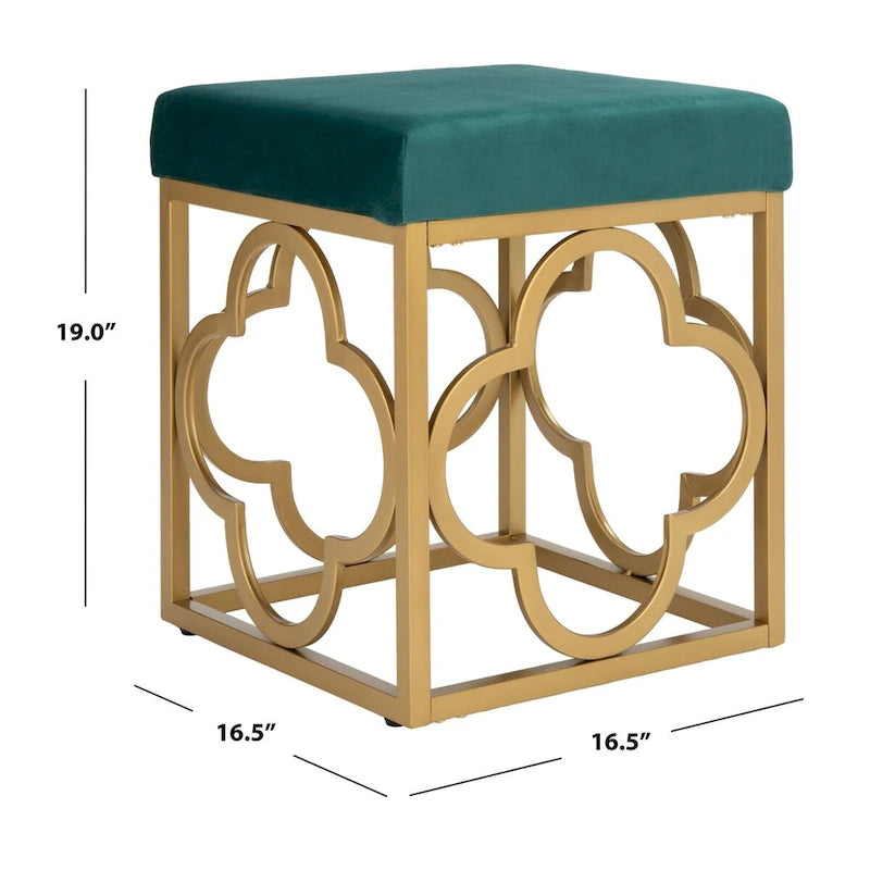 SAFAVIEH Madisen Moroccan Glam Velvet Square Ottoman