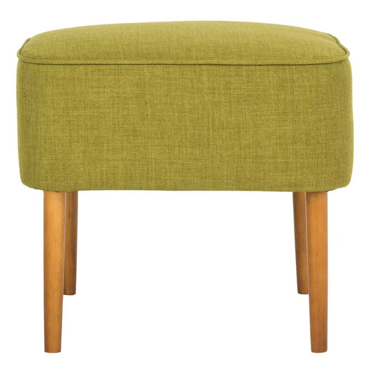 SAFAVIEH Marlana Mid-Century Green Linen Blend Ottoman