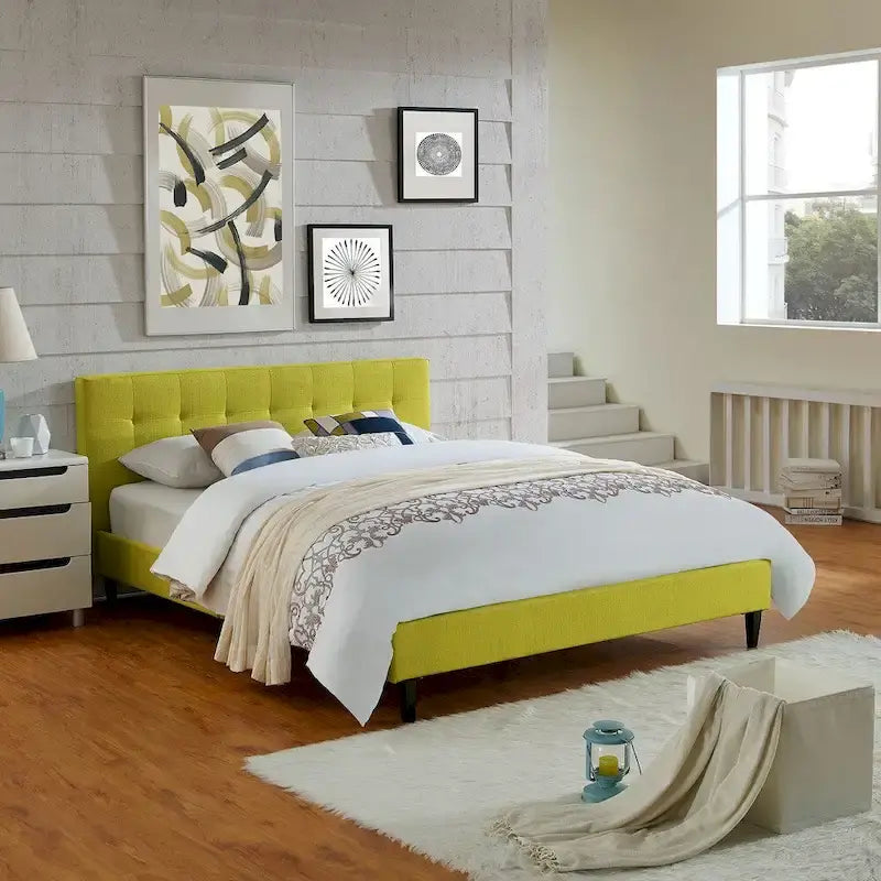 Porch & Den Lucille Upholstered Queen Platform Bed