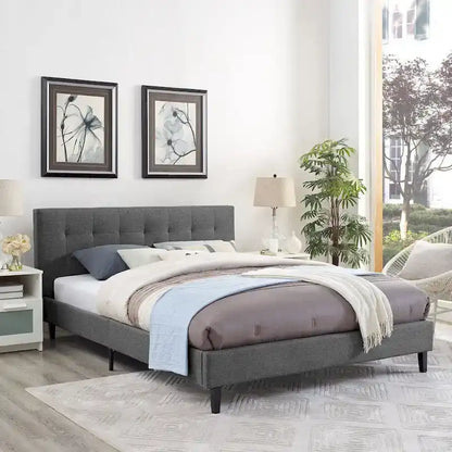 Porch & Den Lucille Upholstered Queen Platform Bed