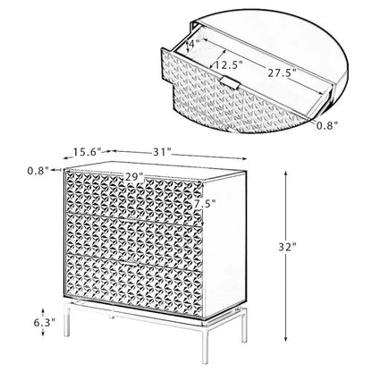 Volkard 31 Mid-century Storage Cabinet with a Metal Base by HULALA HOME