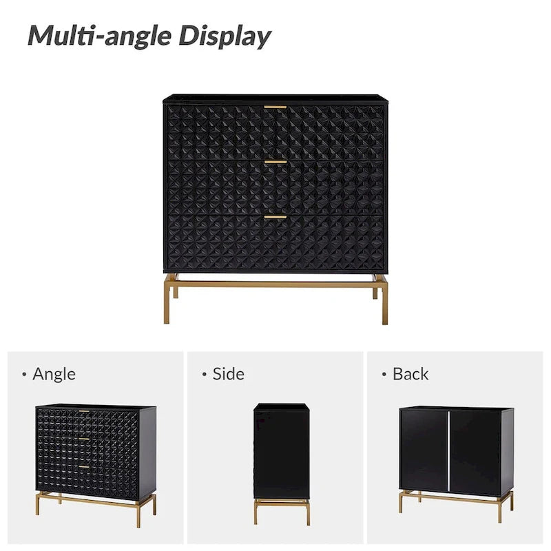 Volkard 31 Mid-century Storage Cabinet with a Metal Base by HULALA HOME