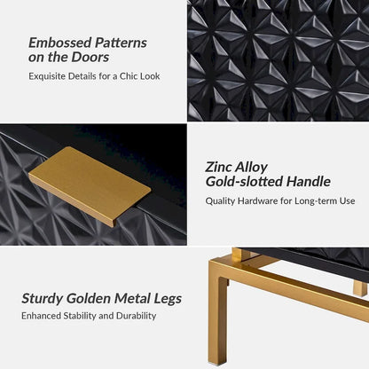 Volkard 31 Mid-century Storage Cabinet with a Metal Base by HULALA HOME