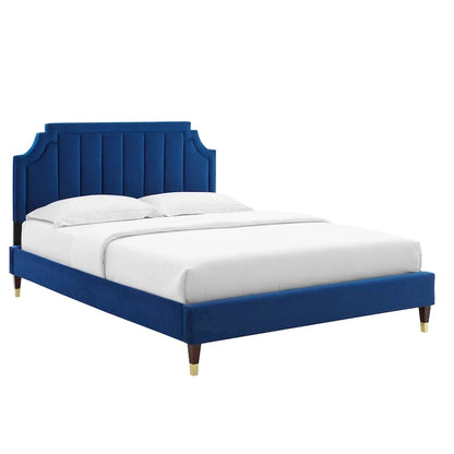 Sienna Performance Velvet Queen Platform Bed