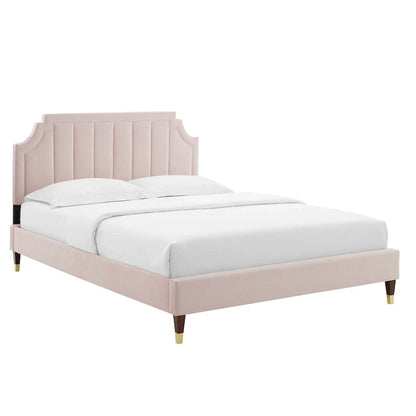 Sienna Performance Velvet Queen Platform Bed