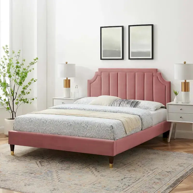 Sienna Performance Velvet Queen Platform Bed