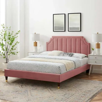 Sienna Performance Velvet Queen Platform Bed