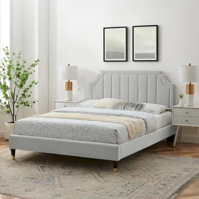 Sienna Performance Velvet Queen Platform Bed