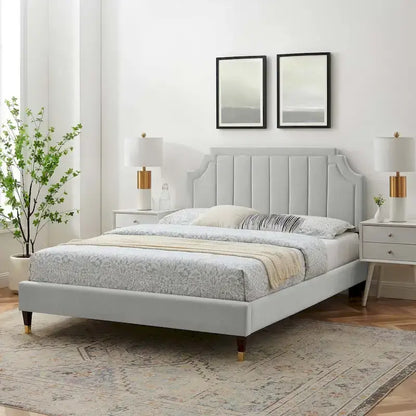 Sienna Performance Velvet Queen Platform Bed