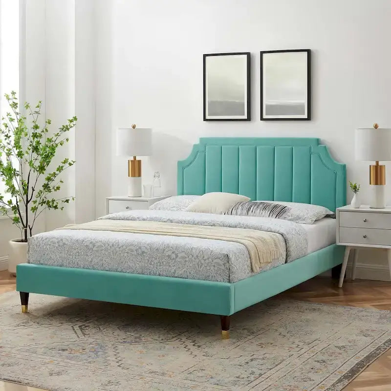 Sienna Performance Velvet Queen Platform Bed