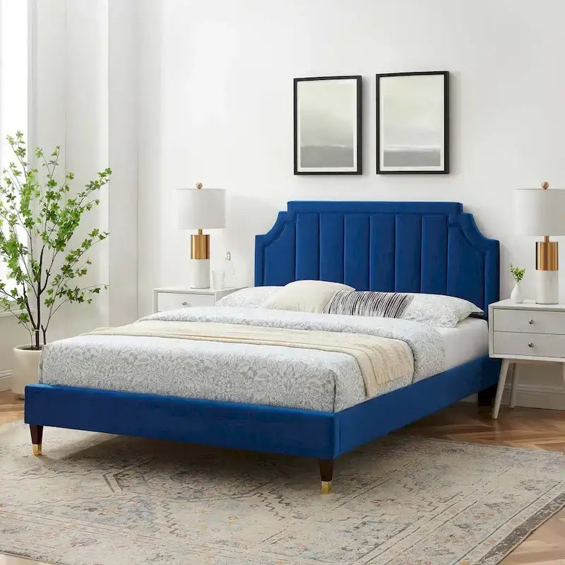 Sienna Performance Velvet Queen Platform Bed