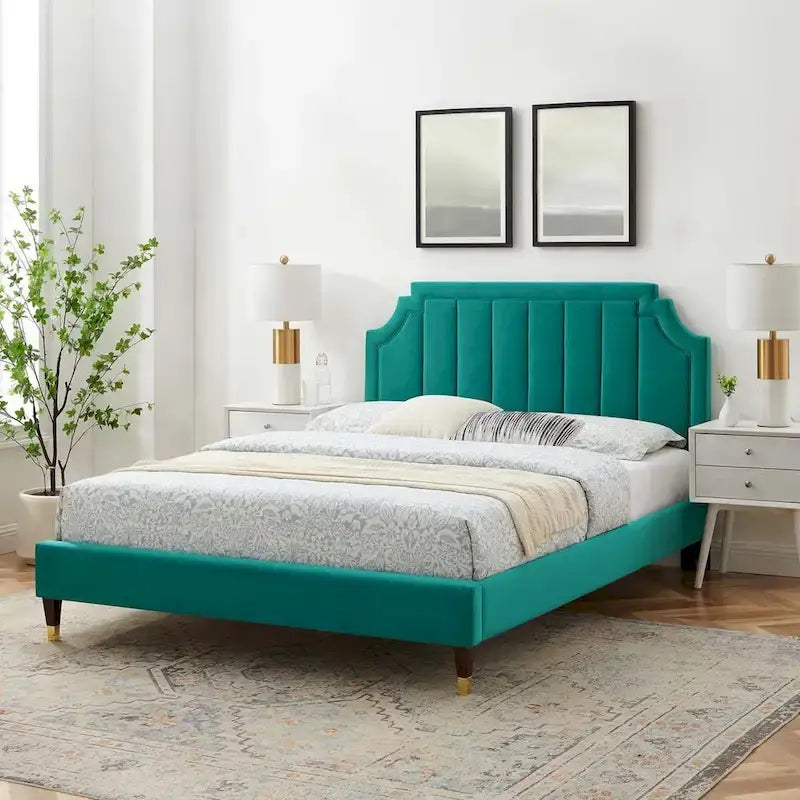 Sienna Performance Velvet Queen Platform Bed