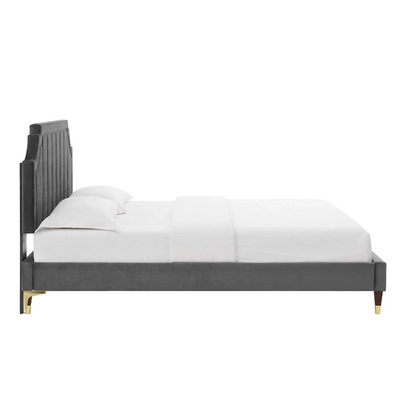 Sienna Performance Velvet Queen Platform Bed