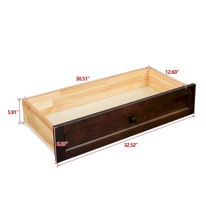 Solid Wood Spray-Painted Drawer Dresser Cabinet with Retro Round Handle, Auburn