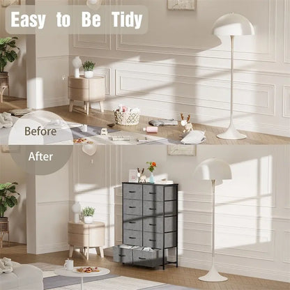 Storage Drawers Dresser with 10 Drawers and Sturdy Metal Frame