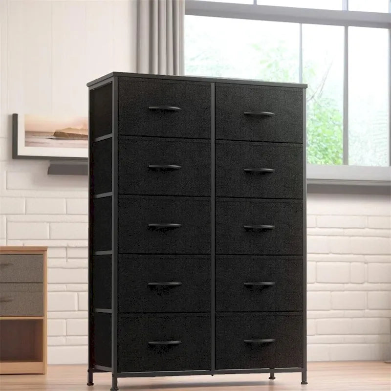 Storage Drawers Dresser with 10 Drawers and Sturdy Metal Frame