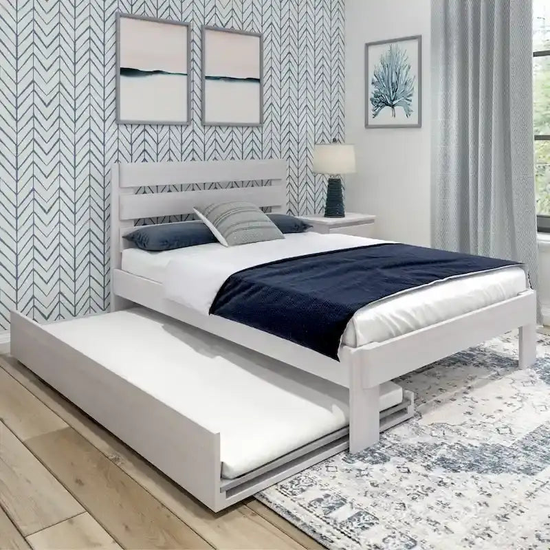 Plank and Beam Farmhouse Full Bed with Plank Headboard and Trundle